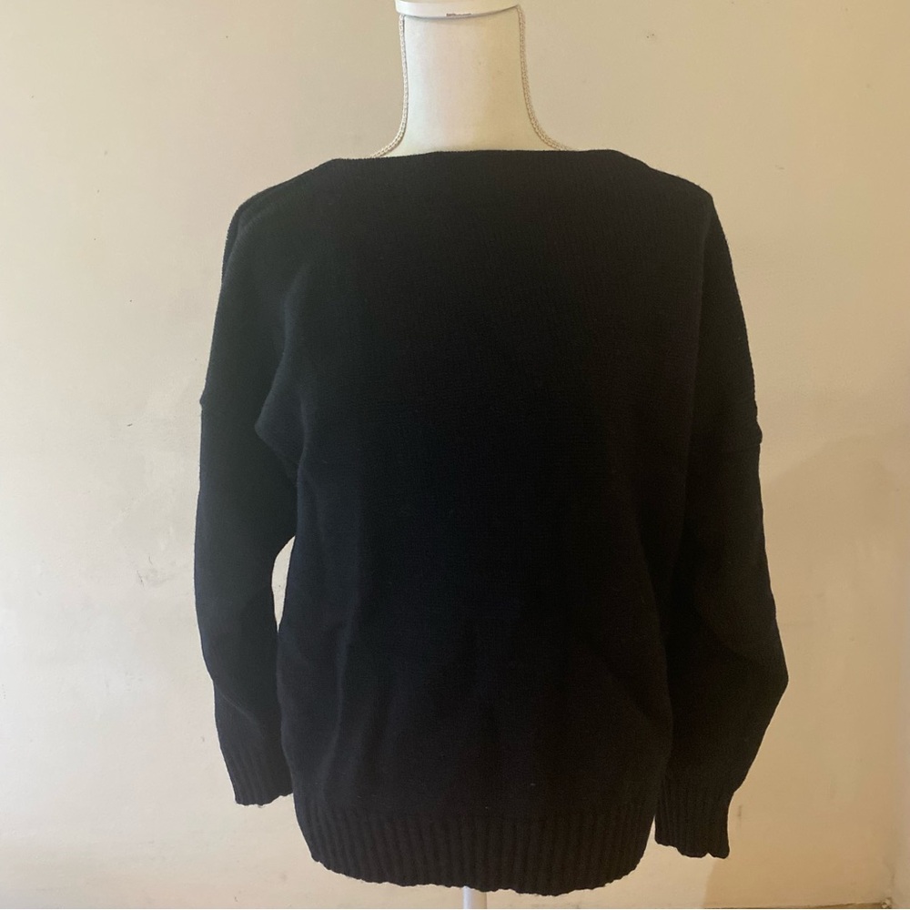 Ann Taylor 100% Wool Black Sweater Vintage Est Size M